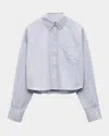 Rag & Bone Marin Cropped Shirt In Gray