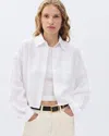 Rag & Bone Marin Long Sleeve Combo Shirt In White