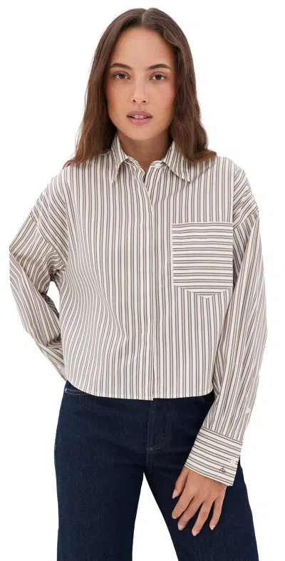 Rag & Bone Marin Cropped Stripe Shirt Tanst
