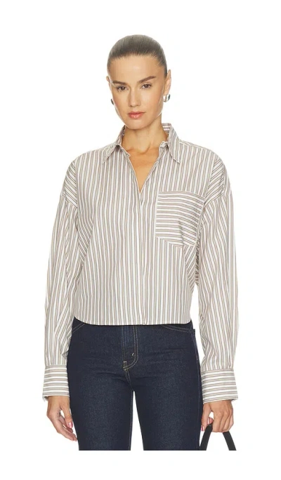 Rag & Bone Marin Cropped Striped Shirt In Multi