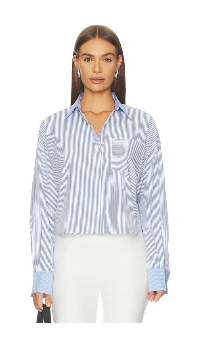 Rag & Bone Marin Multi Stripe Shirt In Blue