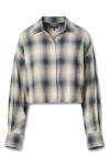 Rag & Bone Marin Plaid Crop Button-up Shirt In Blue