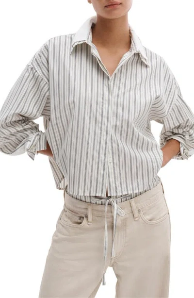 Rag & Bone Marin Stripe Cotton Button-up Shirt In White