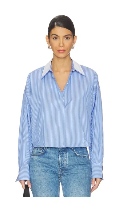 Rag & Bone Marin Stripe Layered Shirt In Blue