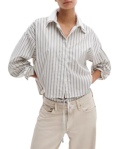 Rag & Bone Marin Stripe Layered Shirt In White