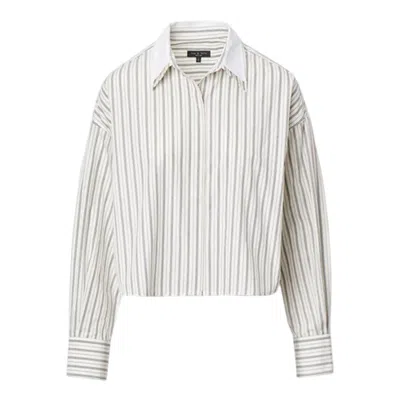 Rag & Bone Marin Stripe Layered Shirt In Cream Stripe In Multi