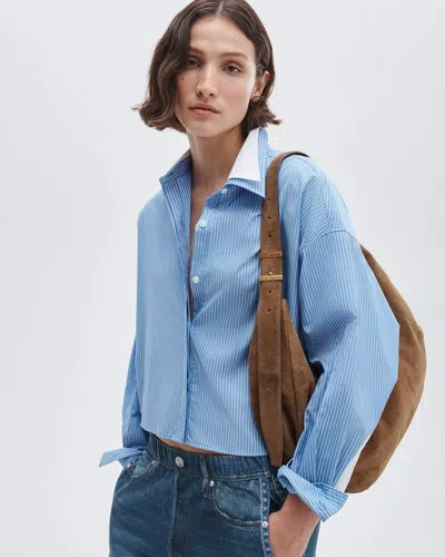 Rag & Bone Marin Striped Combo Shirt In Blue