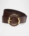 Rag & Bone Marina Wide Leather Belt In Brown