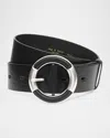 Rag & Bone Marina Wide Leather Belt In Black
