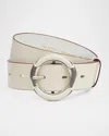 Rag & Bone Marina Wide Leather Belt In Neutral