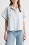Rag & Bone Martha Poplin Shirt In Blue