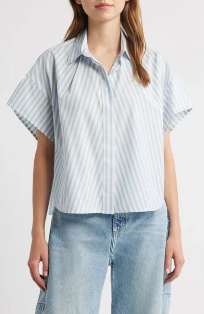 Rag & Bone Martha Poplin Shirt In Blue