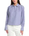 Rag & Bone Martha Stripe Cotton Button-up Shirt In Blue