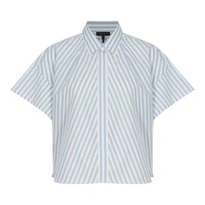 Rag & Bone Martha Stripe Poplin Shirt In Blue