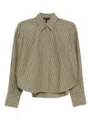 Rag & Bone Martha Striped Poplin Shirt In Green