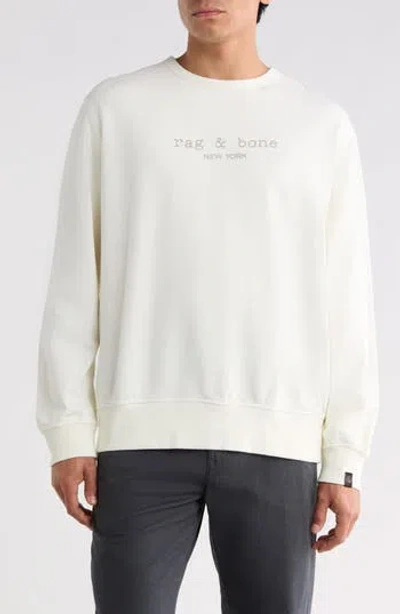 Rag & Bone Massey Terry Crewneck Sweatshirt In White