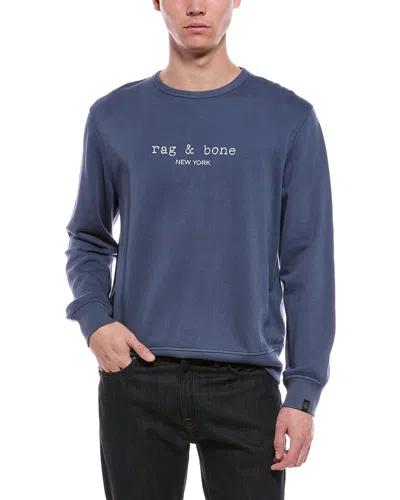 Rag & Bone Massey Terry Crewneck Sweatshirt In Blue