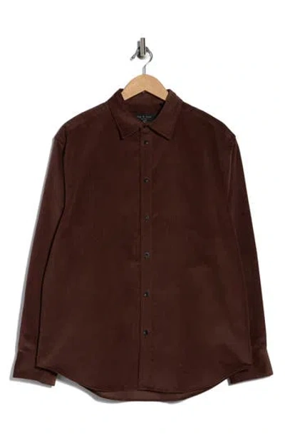 Rag & Bone Mateo Corduroy Button-up Shirt In Burgundy