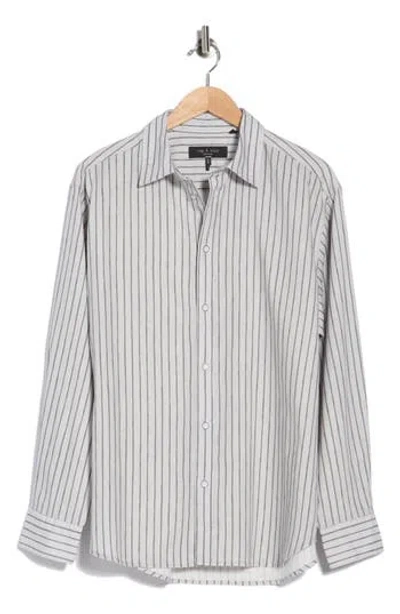 Rag & Bone Mateo Long Sleeve Button Front Shirt In Gryml