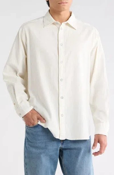 Rag & Bone Mateo Long Sleeve Button Front Shirt In White