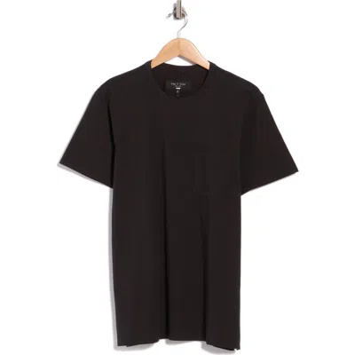 Rag & Bone Matt Cotton Pocket T-shirt In Black