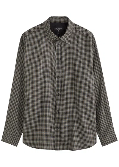 Rag & Bone Matthew Checked Cotton-blend Shirt In Grey