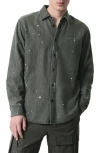 Rag & Bone Matthew Paint Splatter Denim Button-up Shirt In Gray