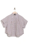 Rag & Bone Maura Stripe Cotton Poplin Button-up Shirt In White
