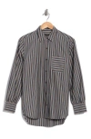 Rag & Bone Max Oversize Stripe Button-up Shirt In Gray