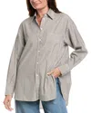 Rag & Bone Max Stripe Boyfriend Shirt In Gray