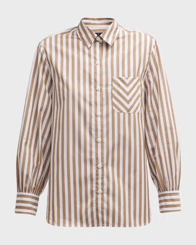 RAG & BONE MAXINE STRIPED BUTTON-FRONT SHIRT