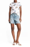 Rag & Bone Maya High Waist Raw Hem Denim Shorts In Blue