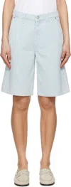 Rag & Bone Blue Tailored Mckenna Textured Denim Shorts
