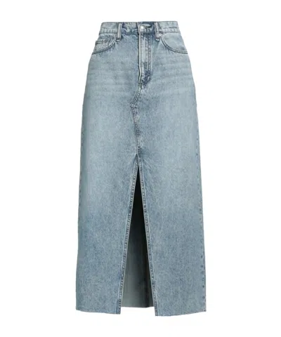 Rag & Bone Mediumblue Denim Aline Skirt In Blue