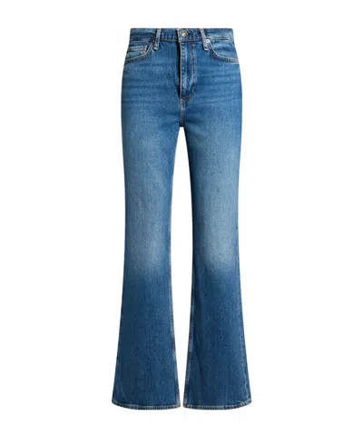 Rag & Bone Mediumblue Denim Flared Trousers In Blue