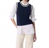 Rag & Bone Meghan Compact-knit Vest In Navy In Blue
