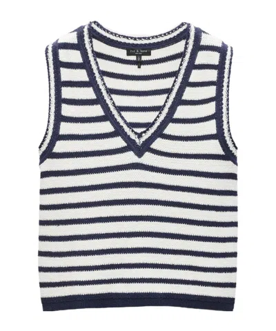 Rag & Bone Meghan Crochet-trim Striped Sweater Vest