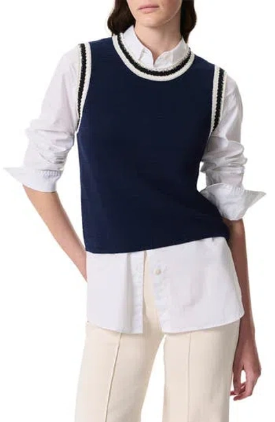 Rag & Bone Meghan Stripe Vest In Blue