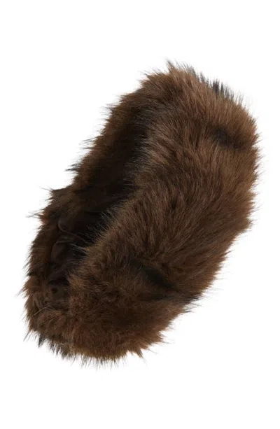 Rag & Bone Mel Faux Fur Headband In Dark Chocolate