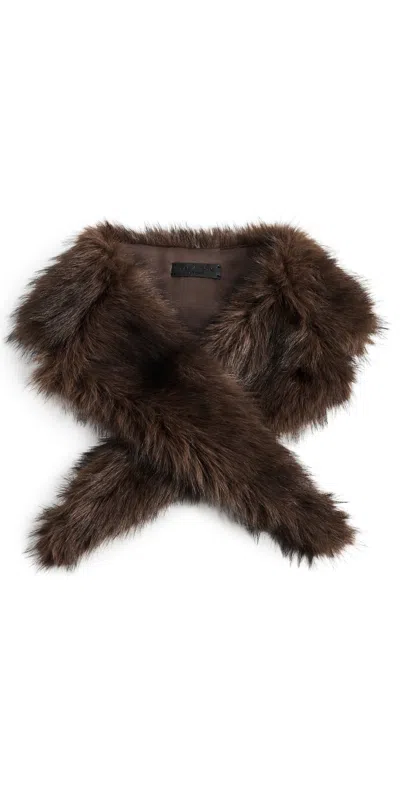 Rag & Bone Mel Faux Fur Lapel Scarf Dkchc