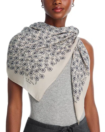 Rag & Bone Mel Floral Scarf In Metallic