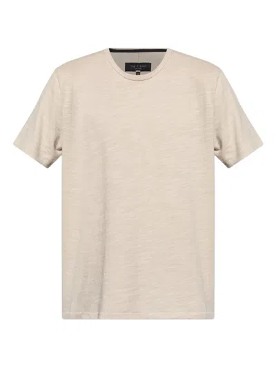 Rag & Bone Mélange-effect Cotton T-shirt In Neutral