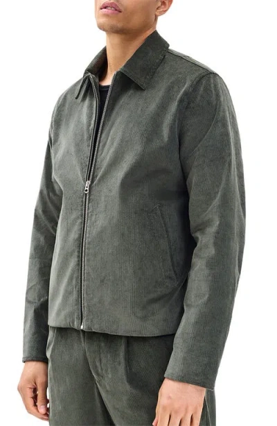 Rag & Bone Melrose Stretch Cotton Corduroy Zip Jacket In Gray