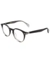 Rag & Bone Men's 50mm Optical Frames In Black
