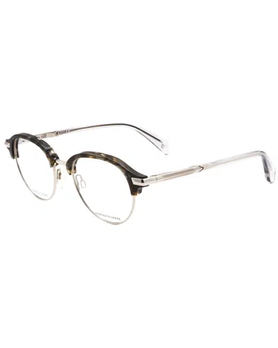 Rag & Bone Men's 48mm Optical Frames In Transparent