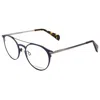 Rag & Bone Men's 50mm Matte Blue Opticals In Multi
