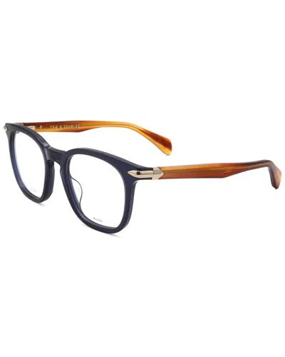 Rag & Bone Unisex 50mm Blue Brown Opticals In Black
