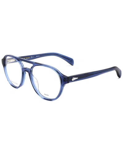 Rag & Bone Men's 51mm Optical Frames In Blue