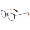Rag & Bone Men's 51mm Semi Matte Navy Opticals In Black
