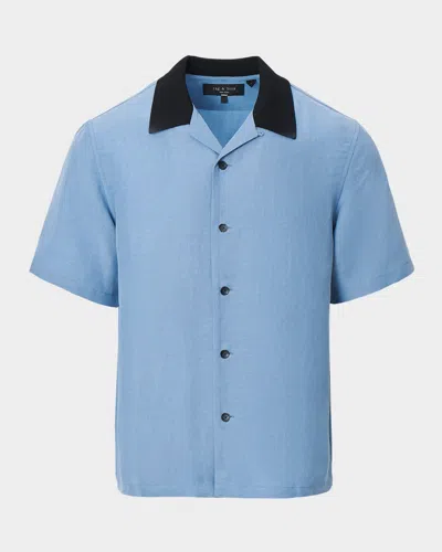 Rag & Bone Men & Apos;s Avery Slub Short-sleeve Shirt In Blue